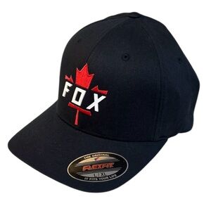 NWT Fox Racing Leaf Moth Black Flexfit Hat Adult L/XL